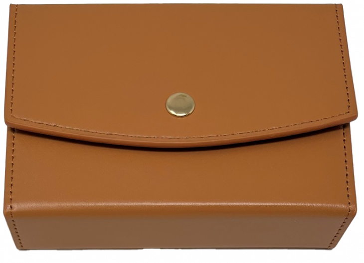 Tan Leather Card Case with Bee Playing Cards main image